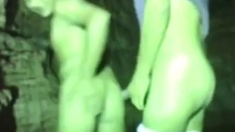 Twinks fuck bareback in a cave