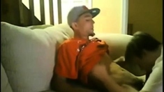 Slim Str8 Thug Boy enjoys Dad's BJ