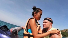 Amateur Thai teen sucking BWC on jet ski