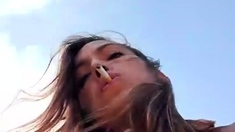 European amateur fucks a huge dick outdoors pov