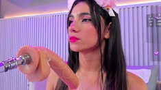 Stacked brunette goes solo toys and masturbation