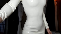 Cute curly brunette solo webcam masturbation