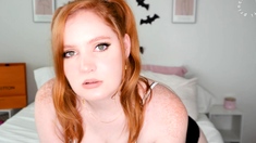 Pretty redhead webcam masturbation show
