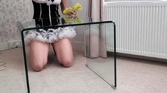 Cumshot amateur MILF suck and jerks dude in the bedroom