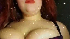 Great Big Boobs On Masturbating Redhead