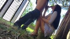 Amateur skater girl outdoor in public fucking for money