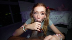 Erotic teen blowjob for big cock