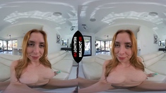 Blonde solo jerking off