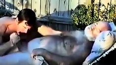 Young Man Sucks Off a Hairy Grandpa