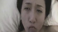 Asian babe gives me a classic blowjob