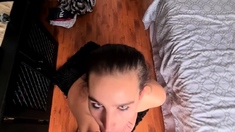 Brunette Teen POV Blowjob with Cum on Face