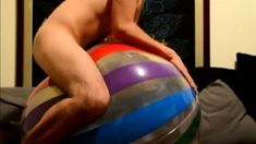 Twink Humping His Big Inflatable Ball