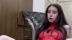 Rosie Rider Fucks Hard Wearing Spiderman Costume