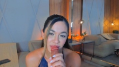 Sexy Babe Toys Her Dildo with Full Pleasure