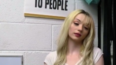 Busty blond suspect enjoys dirty talk and supremacy