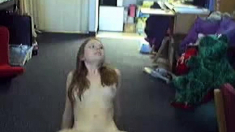 Young woman showing body on cam..