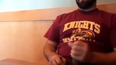 Bearded Bro Public Jerk Off in A Coffee Shop