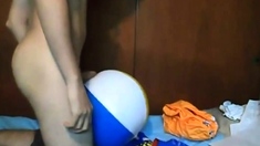 Inflatable toy play beach ball humping orgasm